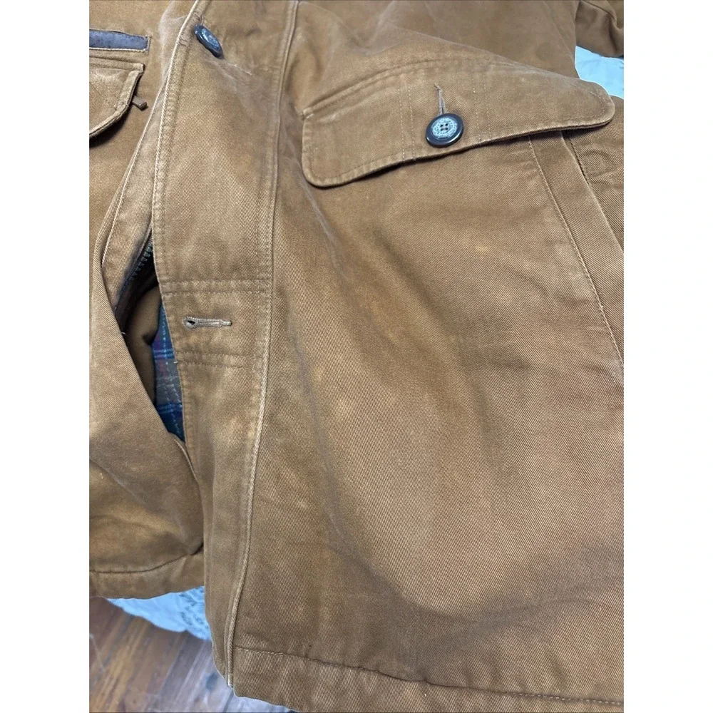 LL BEAN Canvas Chore‎ Jacket Men's Large TALL Primaloft Lined Barn Coat Brown